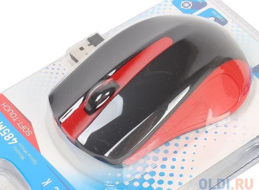 Мышь Oklick 485MW+ черный/красный оптическая (1200dpi) беспроводная USB (2but)