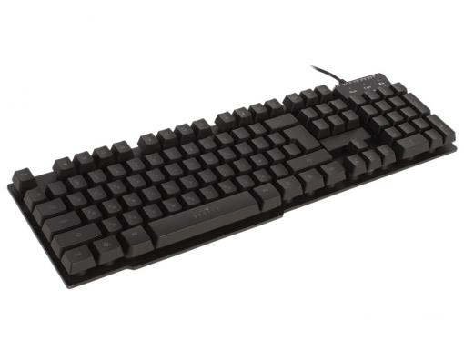 Клавиатура игровая Oklick 760G black USB LED, алюминиевое основание, RGB-подсветка с разными режимами